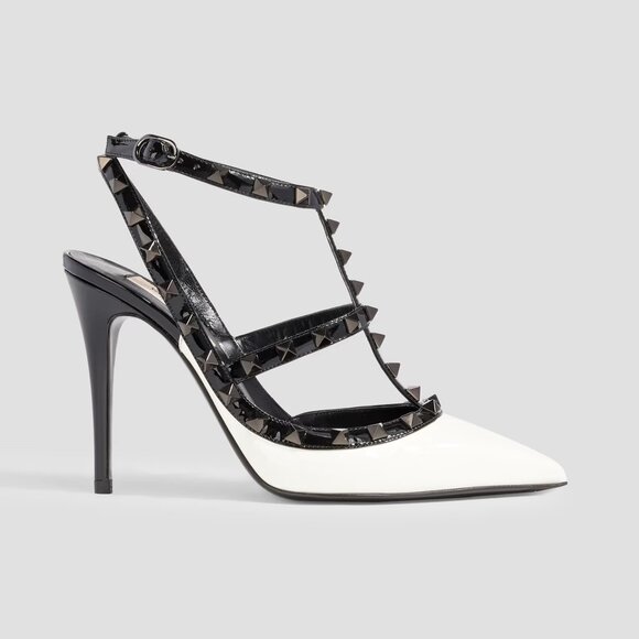 VALENTINO GARAVANI Rockstud 100 two-tone patent-leather pumps, Size 41, NIB - Picture 1 of 11